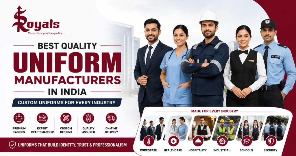 Best uniform manufacturers in India offering custom corporate, healthcare, hospitality, industrial and school uniforms
